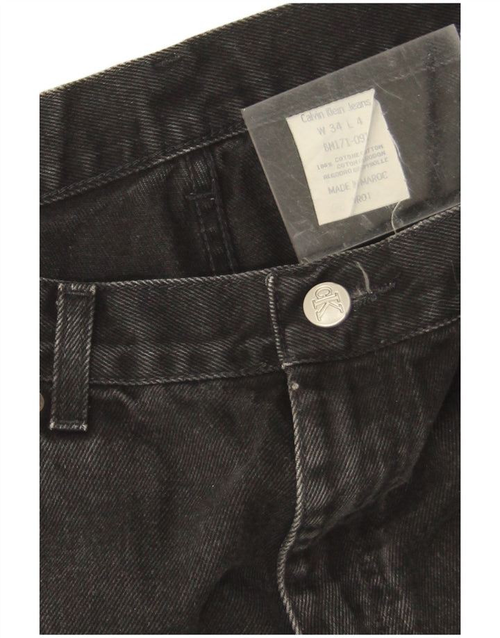 Calça jeans reta masculina Calvin Klein W34 L31 algodão preto
