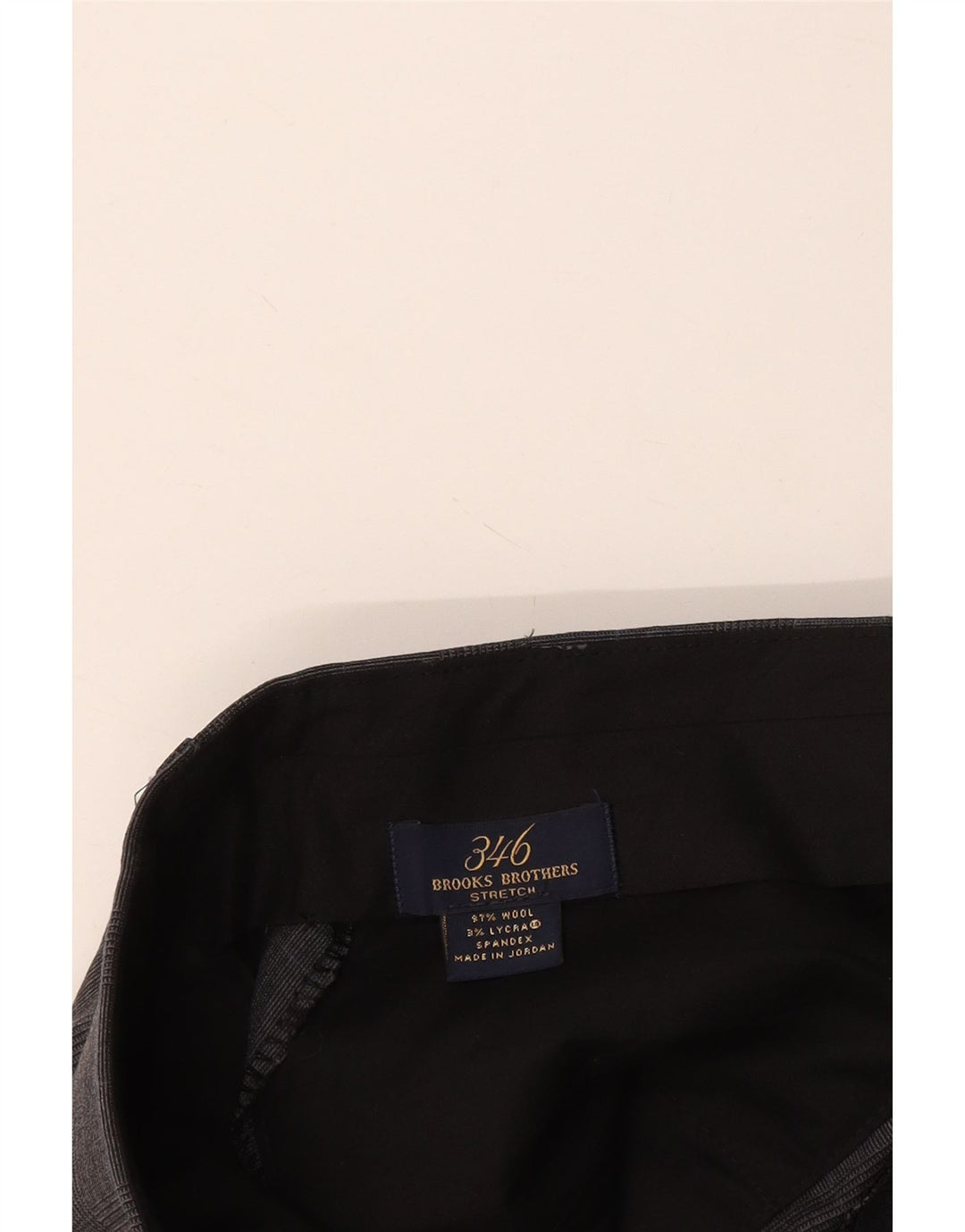 Calça masculina Brooks Brothers 346 Straight Suit W36 L31 cinza xadrez lã