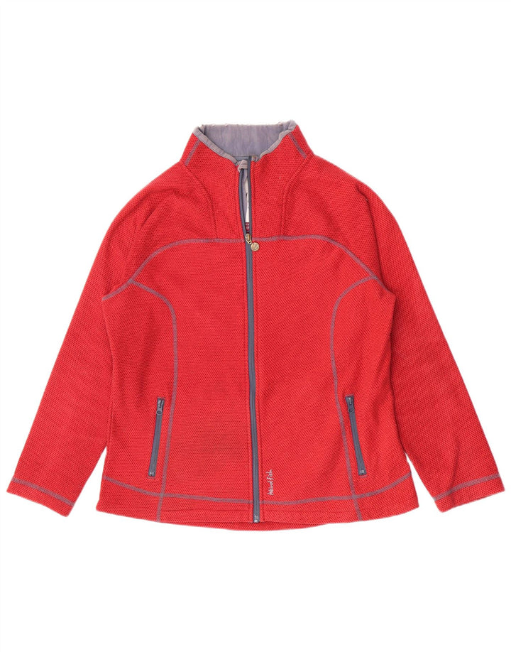 Casaco superior de fato de treino feminino estranho UK 12 poliéster vermelho médio
