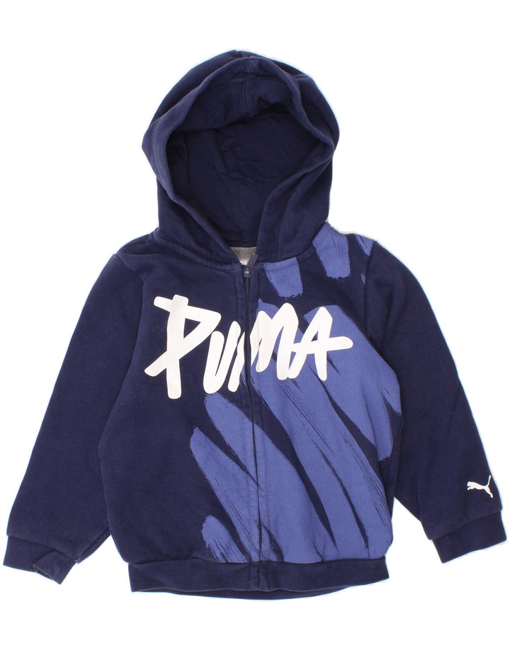 PUMA Baby Boys Graphic Zip Hoodie Sweater 18-24 Months Navy Blue Cotton Vintage Puma and Second-Hand Puma from Messina Hembry 
