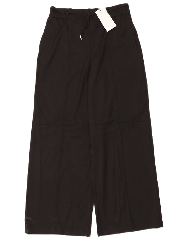 Zara Calça Chino Feminina Cintura Alta Perna Larga Grande W30 L32 Preta