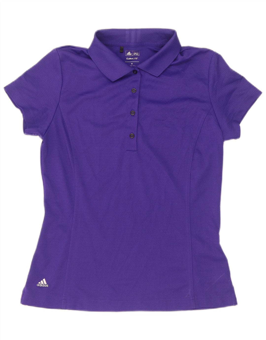 Adidas Womens Climalite Polo Shirt UK 12 Médio Roxo Poliéster