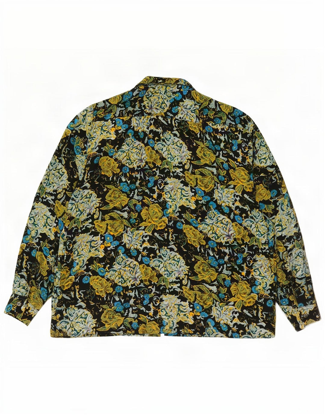 Camisa feminina vintage EU 41/42 grande floral multicolorida