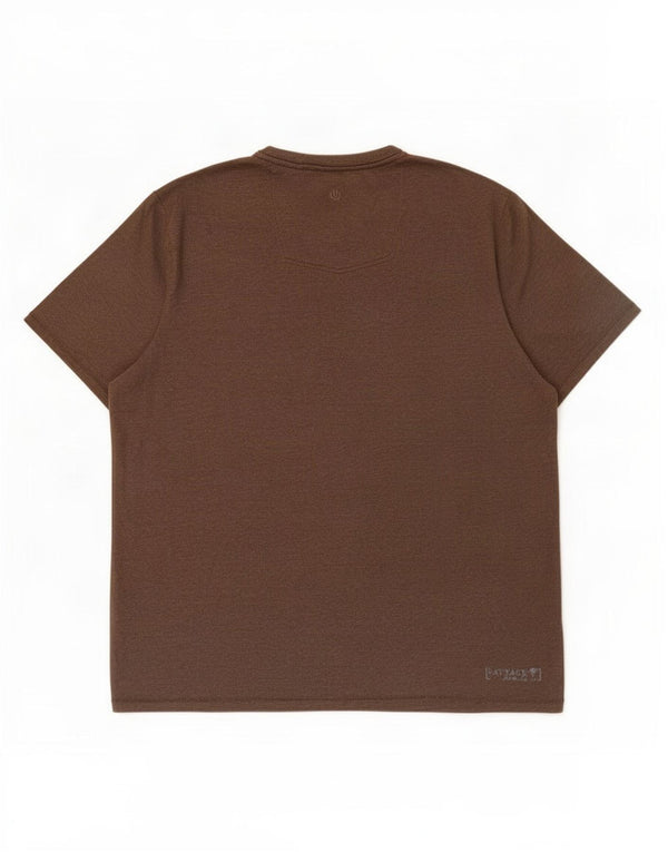 Camiseta gráfica masculina Fat Face Top 2XL algodão marrom