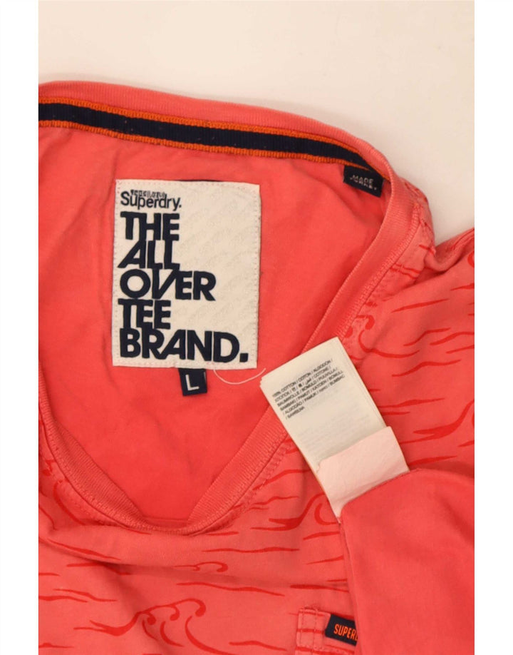 Superdry Mens Graphic T-Shirt Top Grande Algodão Vermelho