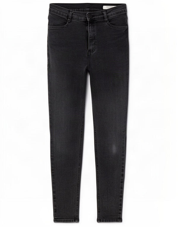 Jeans skinny feminino Marks & Spencer Reino Unido 8 pequeno W27 L26 algodão cinza