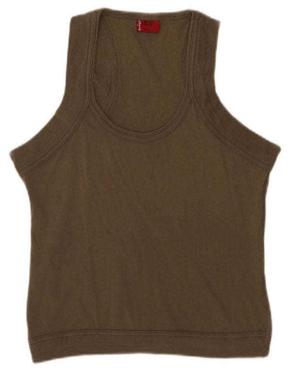 Colete feminino Levi's UK 12 algodão cáqui médio