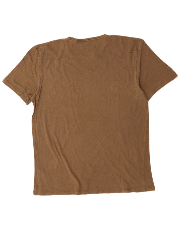 Camiseta gráfica masculina Levi's Top XL algodão marrom