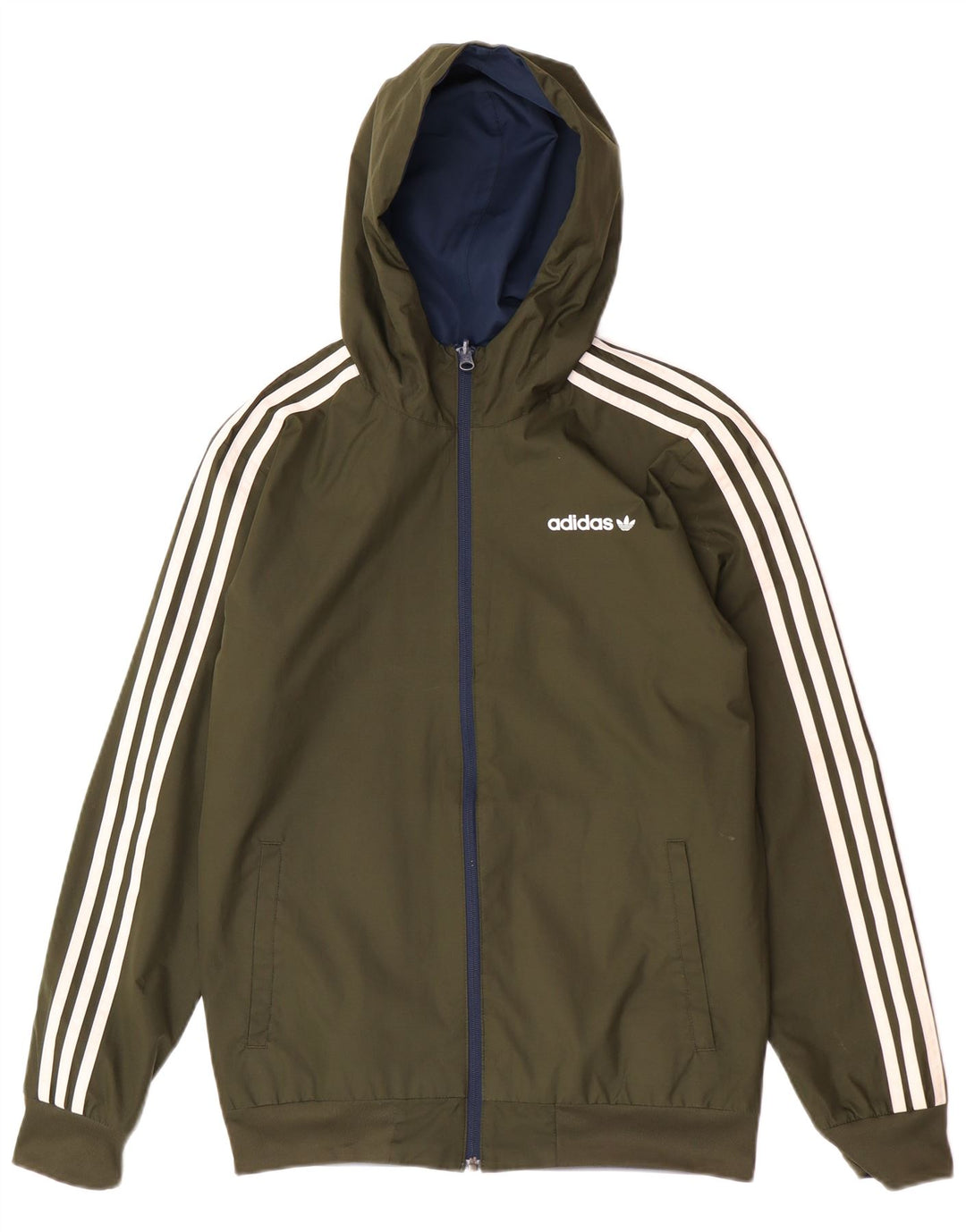 Adidas Mens Hooded Bomber Reversible Jacket UK 36 Pequeno Cáqui Poliéster
