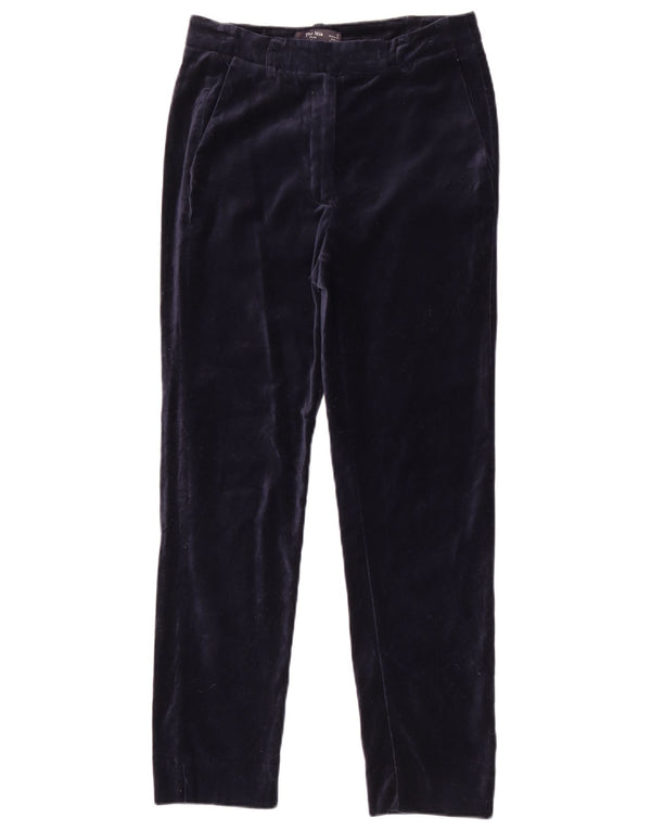 Calça feminina reta casual Marks & Spencer Reino Unido 8 pequena W28 L27 azul marinho