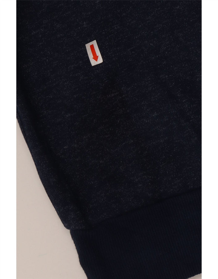 PUMA feminino oversized moletom com capuz UK 12 médio azul marinho manchado