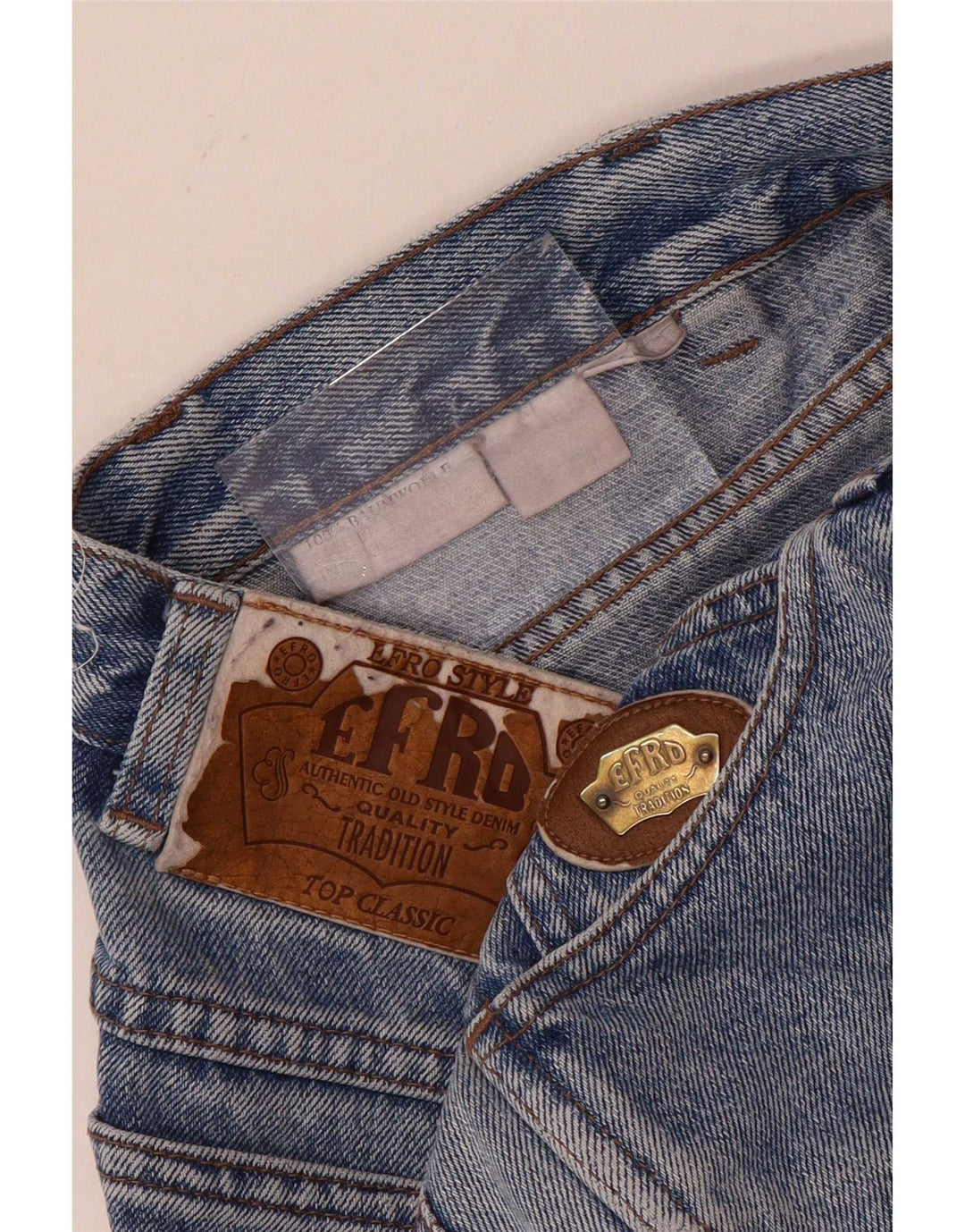Jeans slim feminino vintage W26 L29 algodão azul