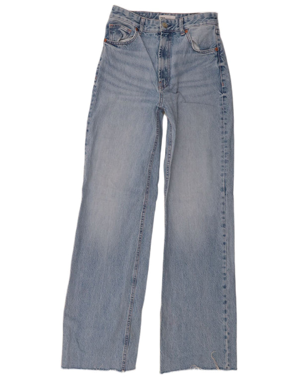 Calça jeans feminina cintura alta Zara EU 38 pequena W28 L33 algodão azul