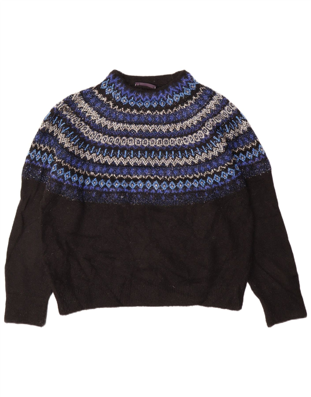 Suéter feminino MARKS & SPENCER com gola canoa Reino Unido 16 grande preto