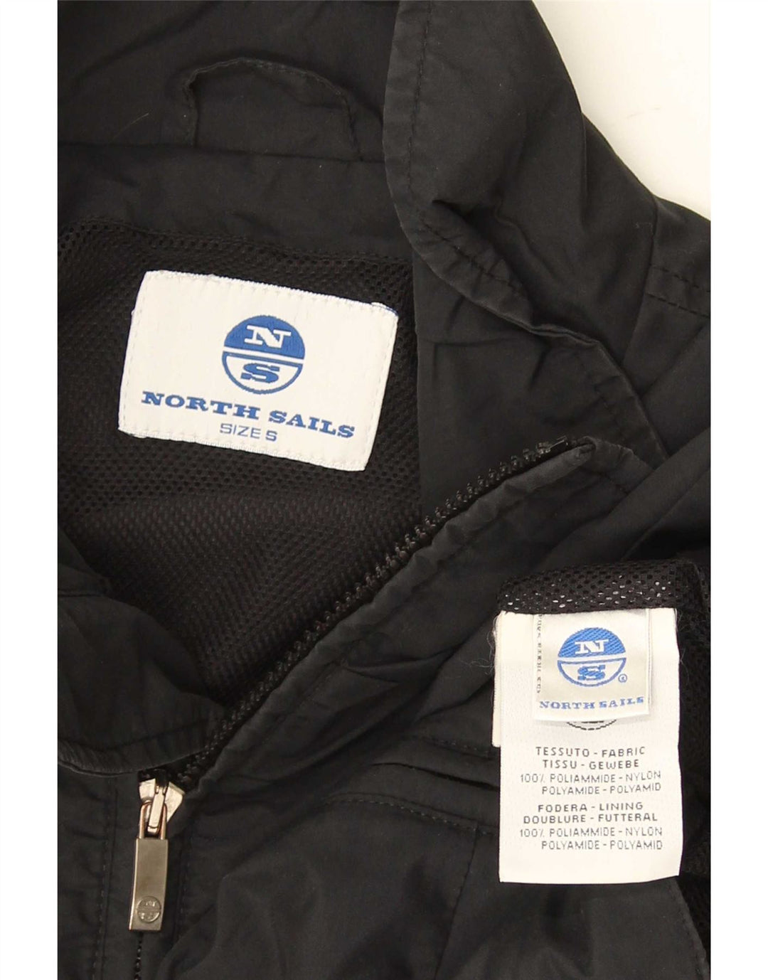 Jaqueta de chuva masculina North Sails UK 36 pequena poliamida preta