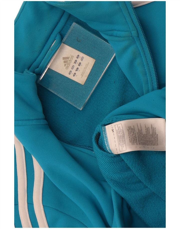 Adidas Womens Tracksuit Top Jacket UK 8 Pequeno Azul Poliéster