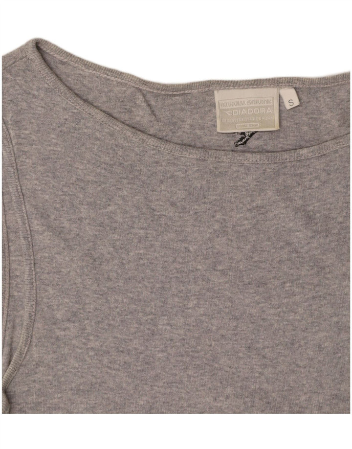 Top colete feminino DIADORA UK 10 pequeno bloco cinza