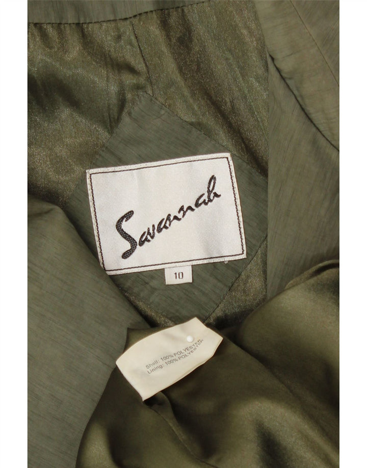 Savannah Womens Oversized Trench Coat UK 10 Pequeno Poliéster Verde