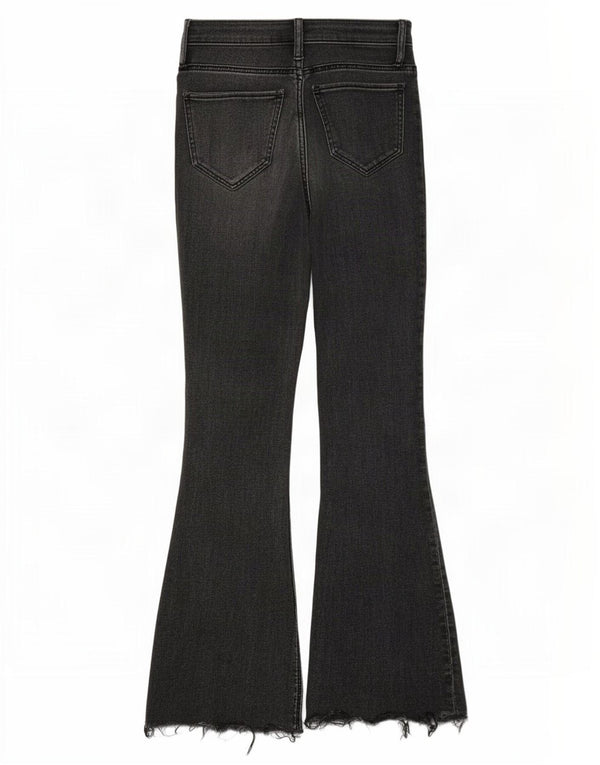 Calça jeans feminina cintura alta Hollister US 3 XS W26 L31 algodão cinza