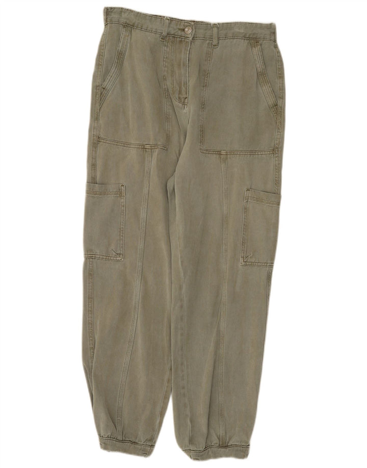 Calça cargo feminina Marks & Spencer UK 12 médio W30 L26 cáqui