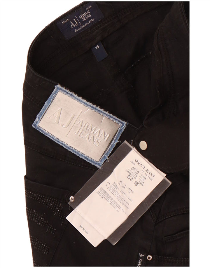 Calça feminina slim cortada Armani W35 L25 algodão preto