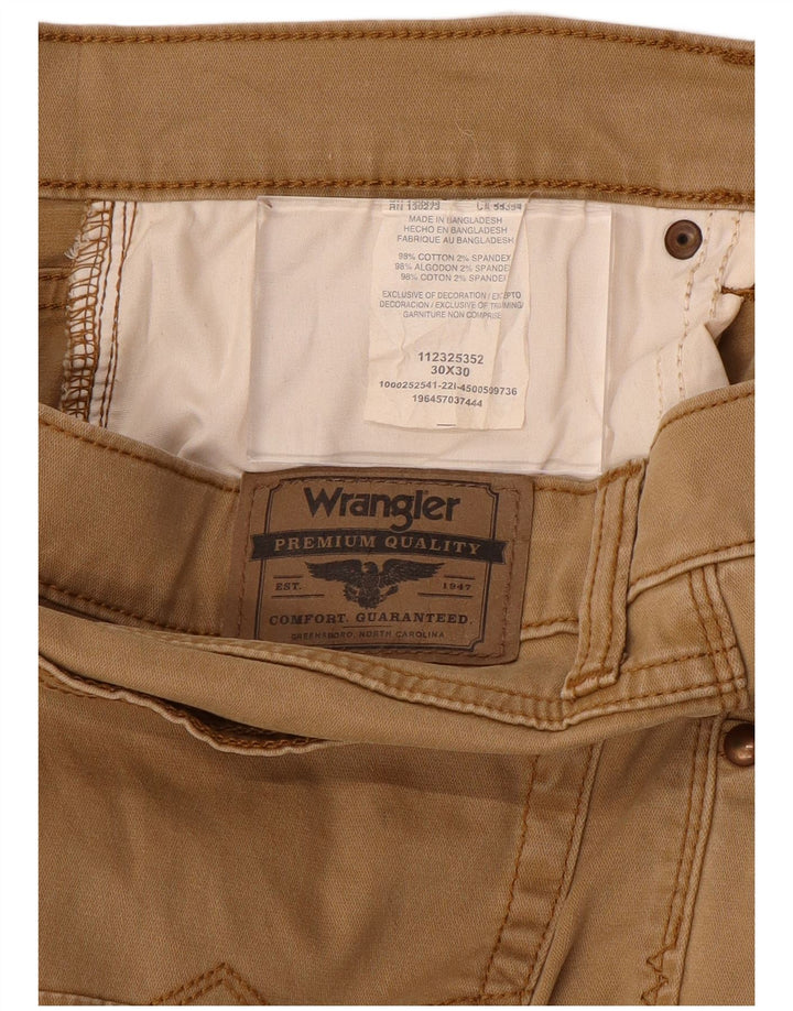 Wrangler Calça masculina reta casual W30 L30 algodão marrom
