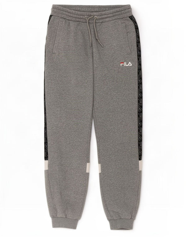 Calça de treino masculina Fila Graphic Joggers pequeno cinza colorblock algodão