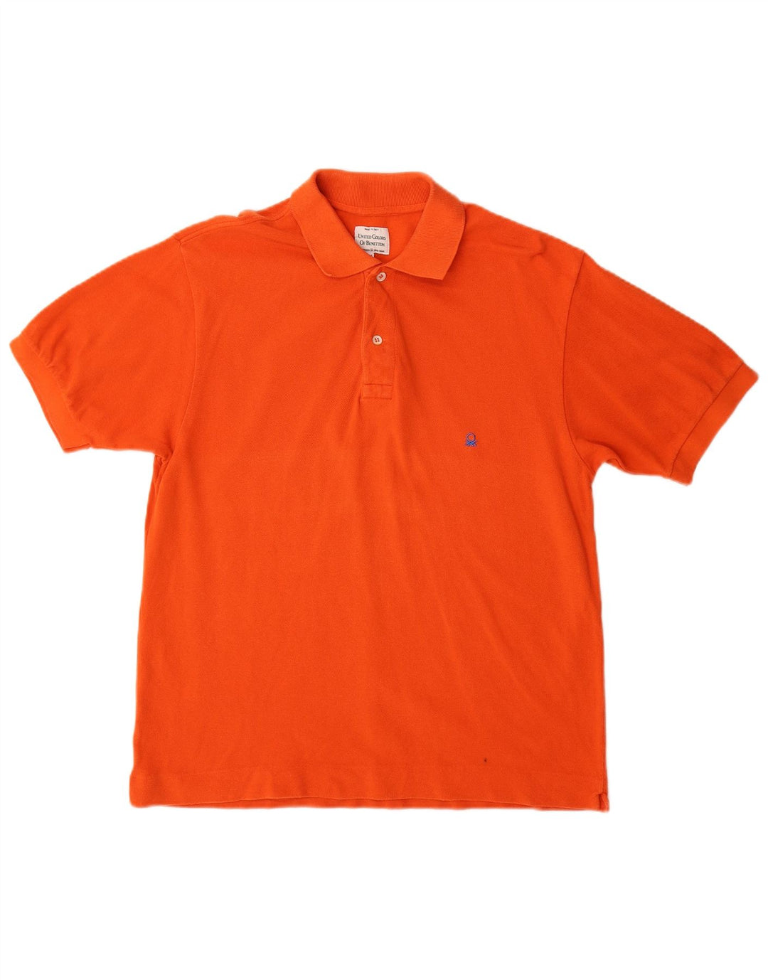 Camisa polo masculina Benetton médio algodão laranja
