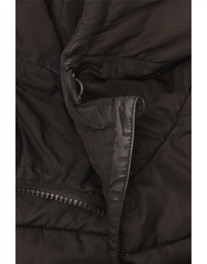 Jaqueta acolchoada com capuz feminina Superdry UK 12 poliéster preto médio