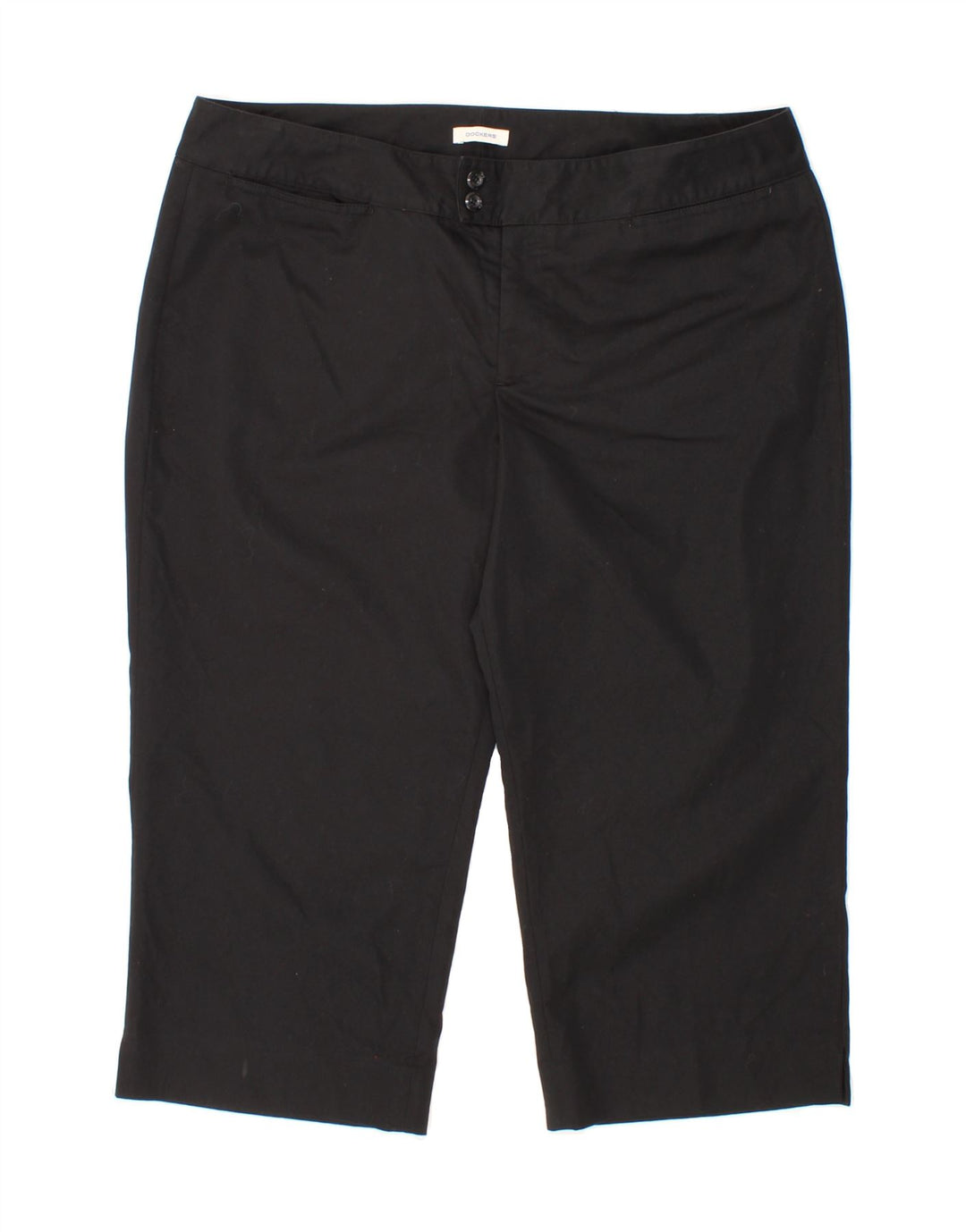 DOCKERS Womens Straight Capri Trousers US 16 2XL W38  Black Cotton Vintage Dockers and Second-Hand Dockers from Messina Hembry 