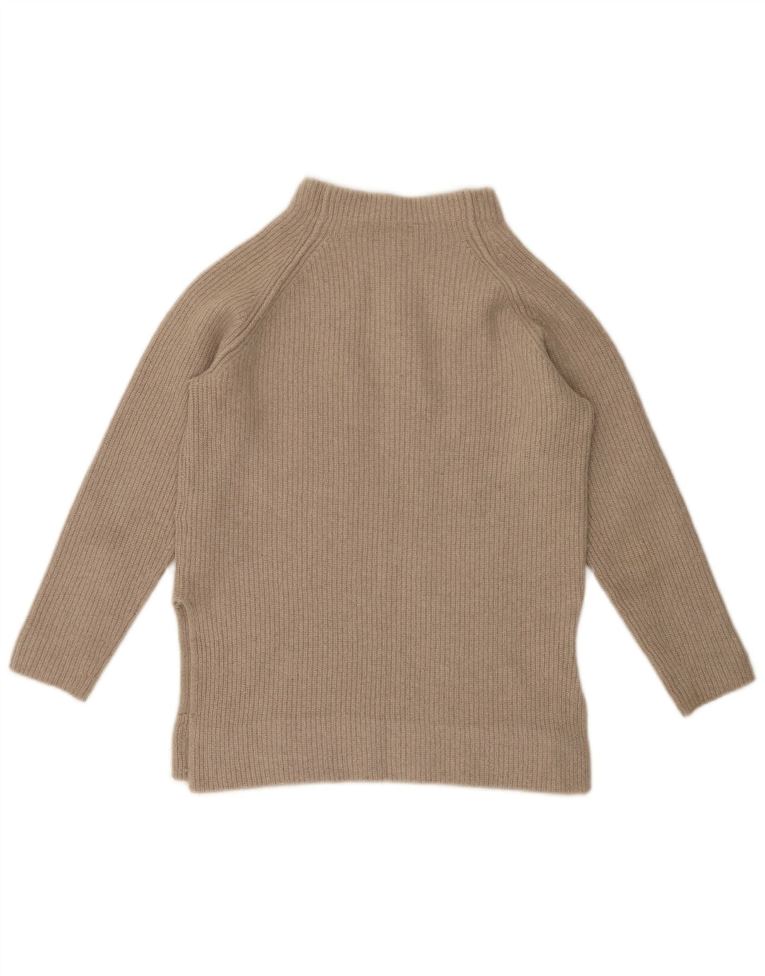 Suéter feminino Massimo Dutti com gola tartaruga Reino Unido 12 lã bege médio