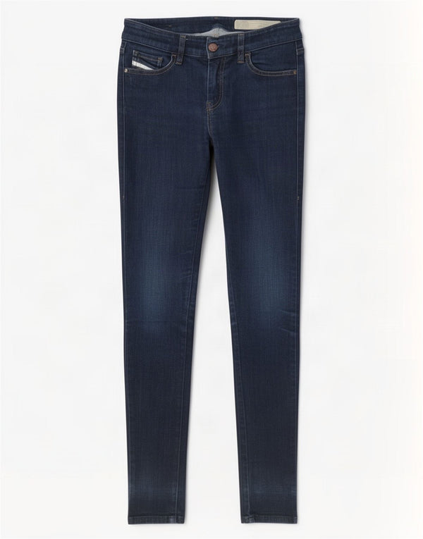 Jeans skinny feminino Diesel Slandy cintura regular W26 L34 azul marinho