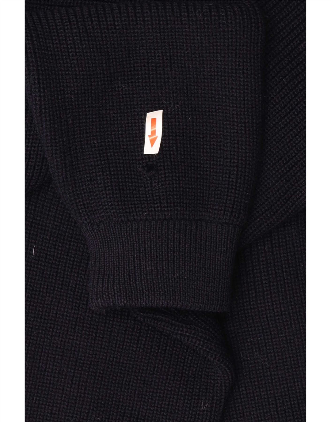 Suéter cardigã masculino vintage de lã virgem azul marinho médio