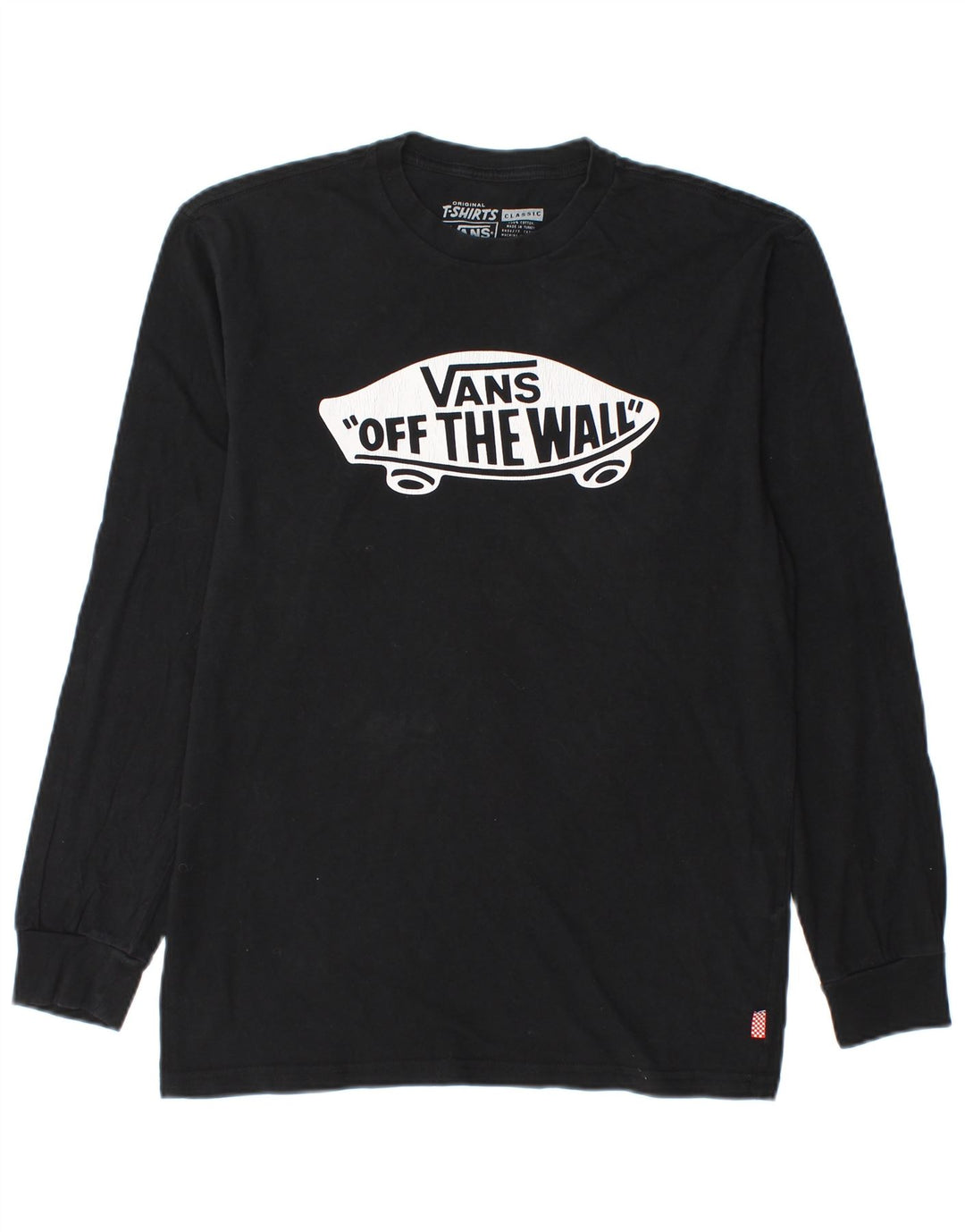 VANS Masculino Classic Fit Graphic Top Manga Longa Médio Algodão Preto