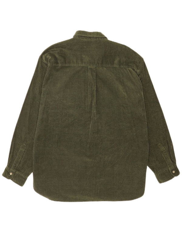 Camisa CLASSIC masculina de veludo cotelê UK 45/46 XL algodão verde