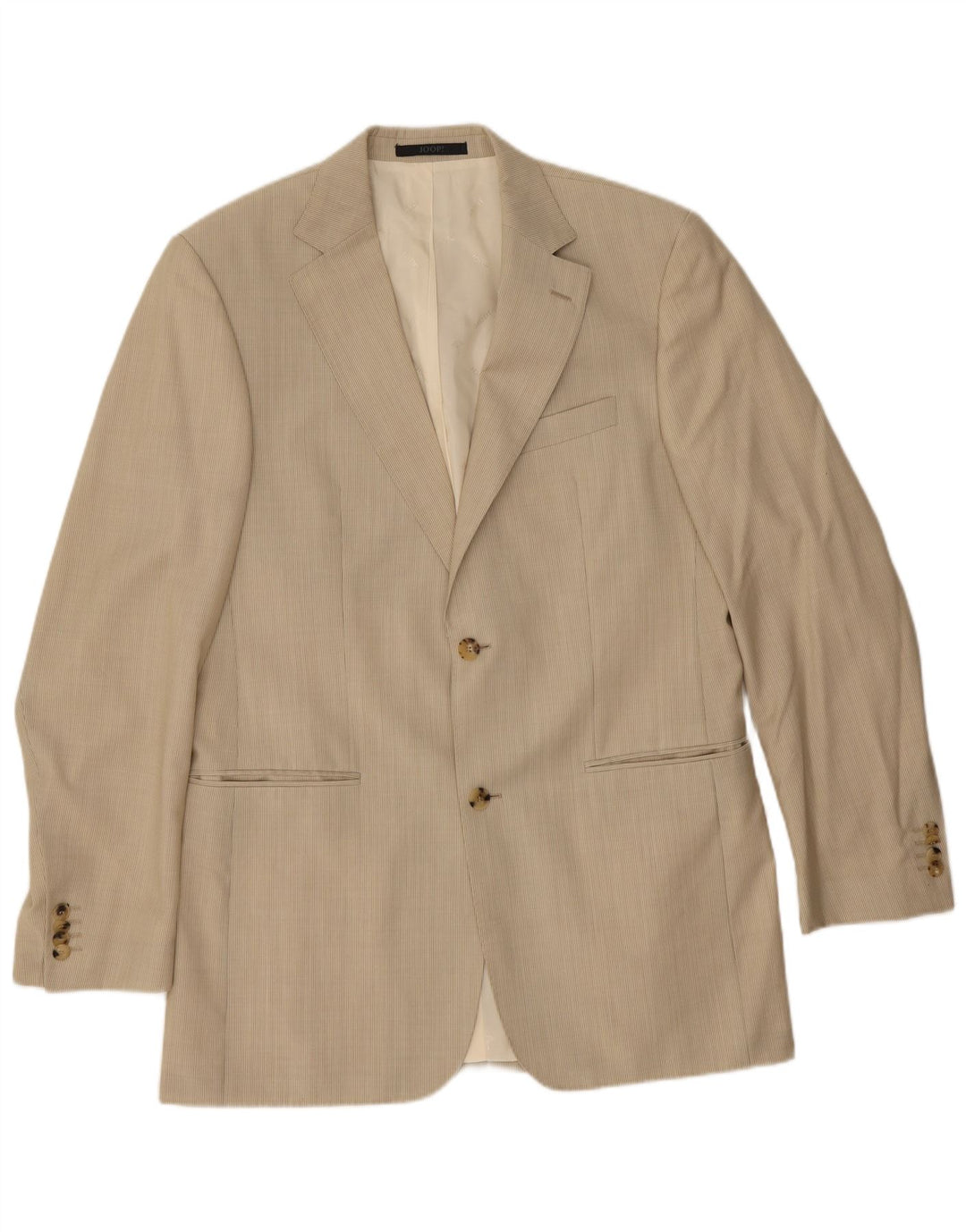Jaqueta blazer masculina Joop com 2 botões IT 48 lã virgem listrada bege médio