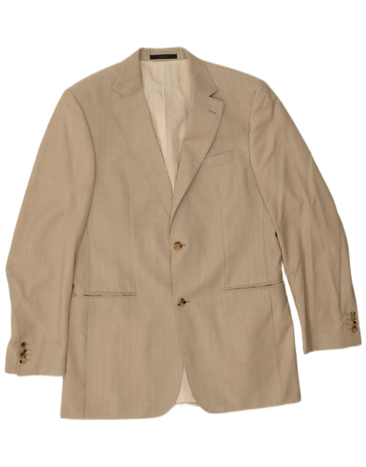 Jaqueta blazer masculina Joop com 2 botões IT 48 lã virgem listrada bege médio