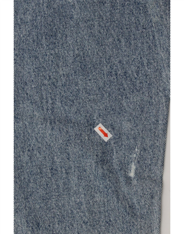 Calça jeans feminina vintage cônica de cintura alta Reino Unido 6 XS W25 L25 algodão azul