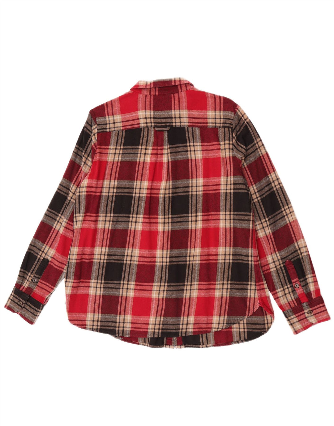 Camisa de flanela feminina Fat Face Reino Unido 16 grande algodão xadrez vermelho