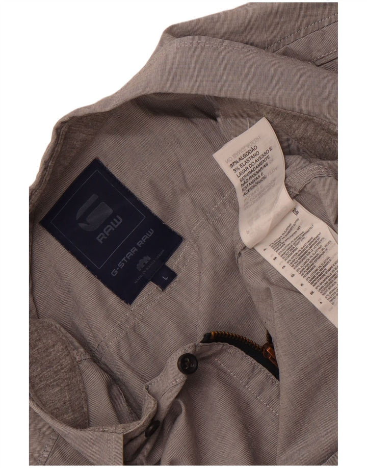 Camisa masculina G-Star grande algodão cinza