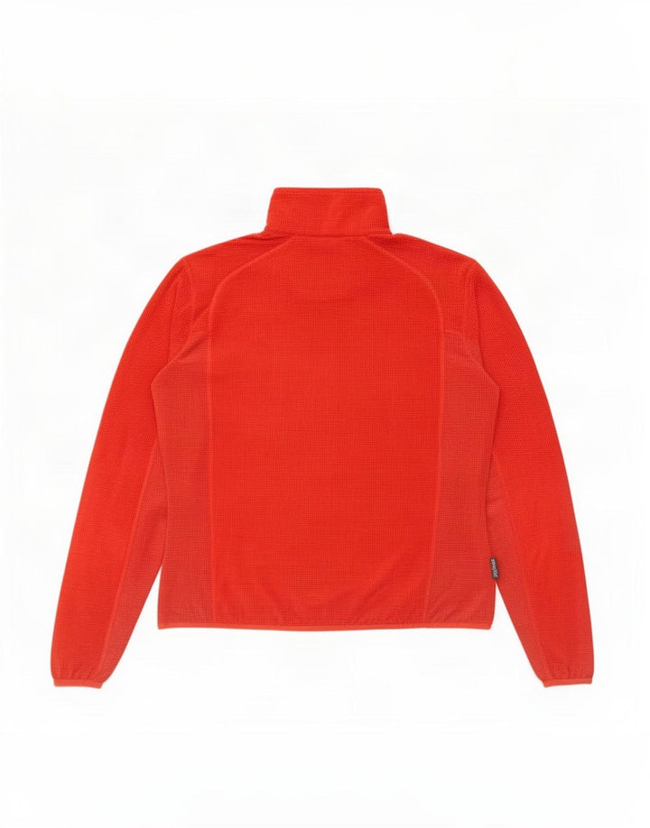 SALEWA Suéter masculino de lã com zíper e gola grande vermelho