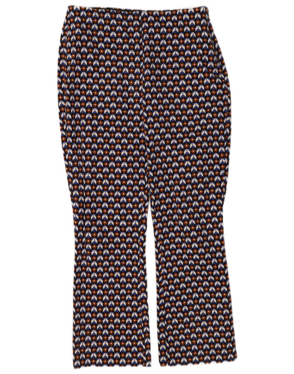 Calça feminina Zara cortada média W28 L26 multicolorida geométrica