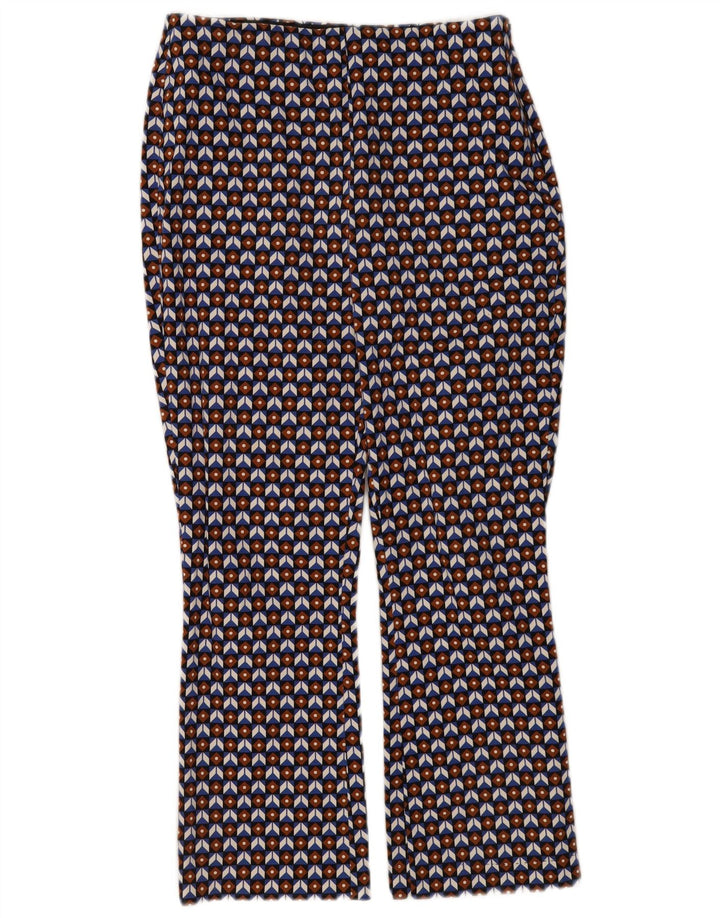 Calça feminina Zara cortada média W28 L26 multicolorida geométrica