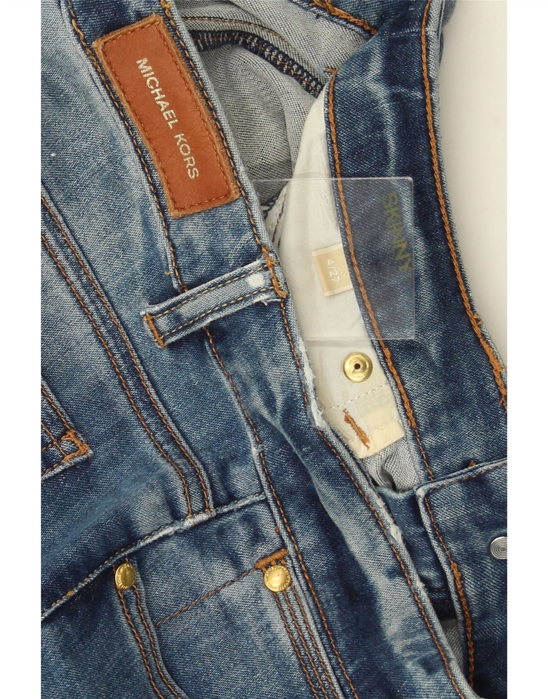 Jeans skinny feminino MICHAEL KORS EUA 4 pequeno W27 L27 azul