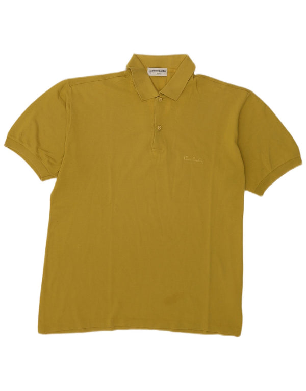 Camisa polo masculina Pierre Cardin IT 52 grande algodão amarelo