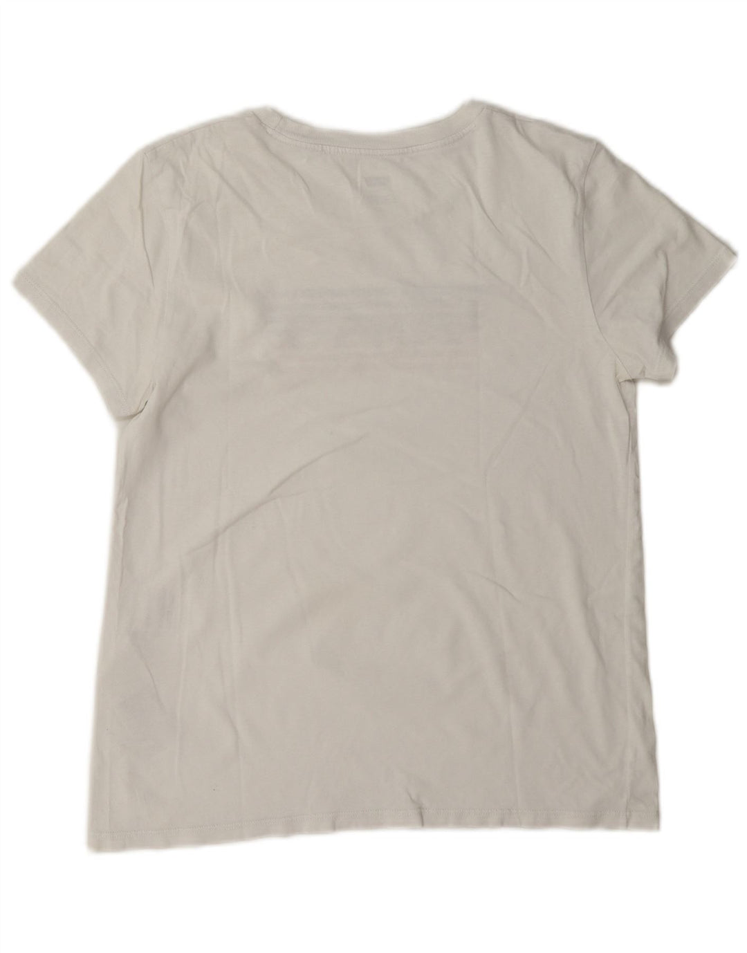 Camiseta feminina gráfica Levi's UK 14 algodão branco médio