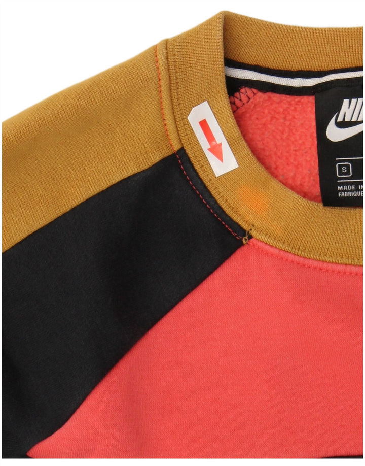 Nike feminino gráfico moletom jumper UK 10 pequeno bloco colorido multicolorido