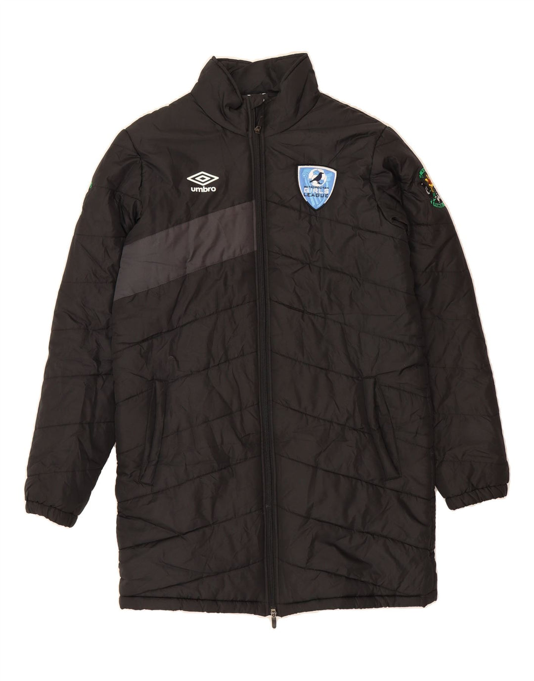 UMBRO Mens Padded Coat UK 38 Medium Black Polyester Vintage Umbro and Second-Hand Umbro from Messina Hembry 