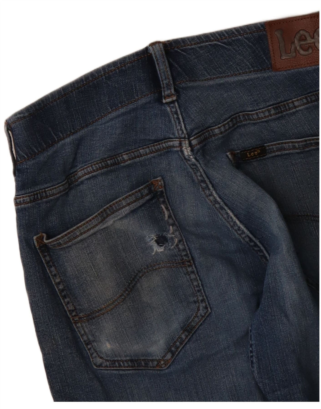 Jeans retos masculinos LEE W30 L32 algodão azul