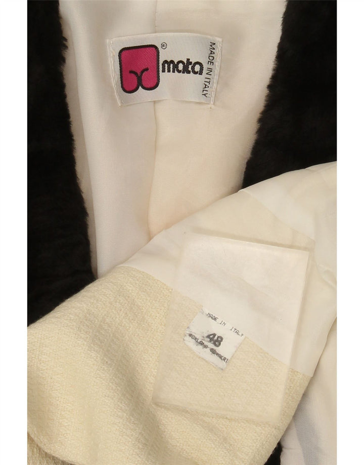 Jaqueta Blazer Masculina Vintage IT 48 Médio Off White Colorblock